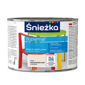 Farba Śnieżka SUPERMAL EMALIA AKRYLOWA SZAMPAŃSKA BIEL PÓŁPOŁYSK A304 0,4L_Remontownia24.pl
