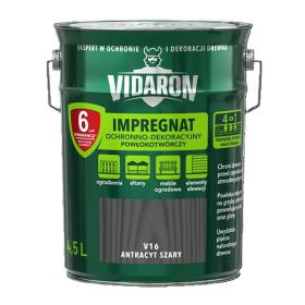 Obrazek dla: Vidaron Impregnat OCHRONNODEKORACYJNY POWŁOKOTWÓRCZY V16 ANTRACYT SZARY 4,5L_Remontownia24.pl