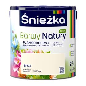 Obrazek dla: Farba Śnieżka BARWY NATURY PLUS Waniliowa Gardenia BP03 2,5L