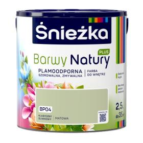 Obrazek dla: Farba Śnieżka BARWY NATURY PLUS Klasyczny Oliwkowy BP04 2,5L