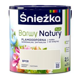 Obrazek dla: Farba Śnieżka BARWY NATURY PLUS Piaskowy Beżowy BP08 2,5L